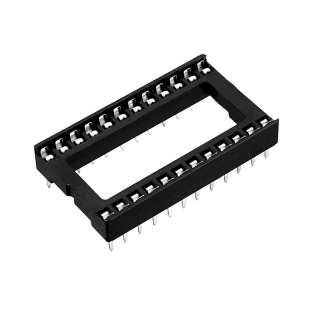 Unique Bargains 6pcs 15.24mm Row Pitch 2 Row 24 Flat Pins Soldering DIP IC Chip Socket Adaptor