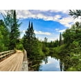 thumbnail image 2 of A curving wooden bridge oases alonmgside a river and through a lush green forest on the Bearskin Trail in Northern Wisconsin 1000pc Puzzle, 2 of 2