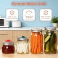 thumbnail image 3 of 4-Pack Silicone Fermentation Lids for Wide Mouth Mason Jars - Waterless Airlock Pickle Pipes with Smart Date Tracker - BPA-Free Fermenter Caps for Sauerkraut, Kimchi & Pickles (Jars Not Included), 3 of 4