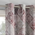 thumbnail image 2 of Sun Zero Terez 1-Piece Global Medallion Print Room Darkening Grommet Curtain Panel, 54"X84", Rosewine, 2 of 8