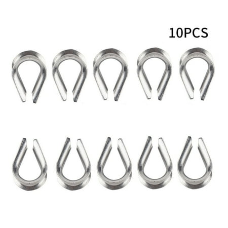 

10x 1/4 Wire Rope Cable Thimble Marine Yacht 316 Stainless Heavy Duty Hardware