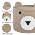 thumbnail image 3 of TACYKIBD Yellow Bear Laundry Basket, 14x14x14in, Cotton Rope, Foldable, Portable, Open, 15L, Storage and Organization in Living Room, Bedroom, Bathroom, Nursery Room, Playroom, Pet Toy Basket, 3 of 17