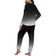 thumbnail image 5 of Conjunto de pijama informal de invierno para mujer, de doble cara, con cuello redondo estampado, manga larga, top anudado a mano, pantalones con cordón ajustable, ropa de casa, blusa de poliéster., 5 of 7