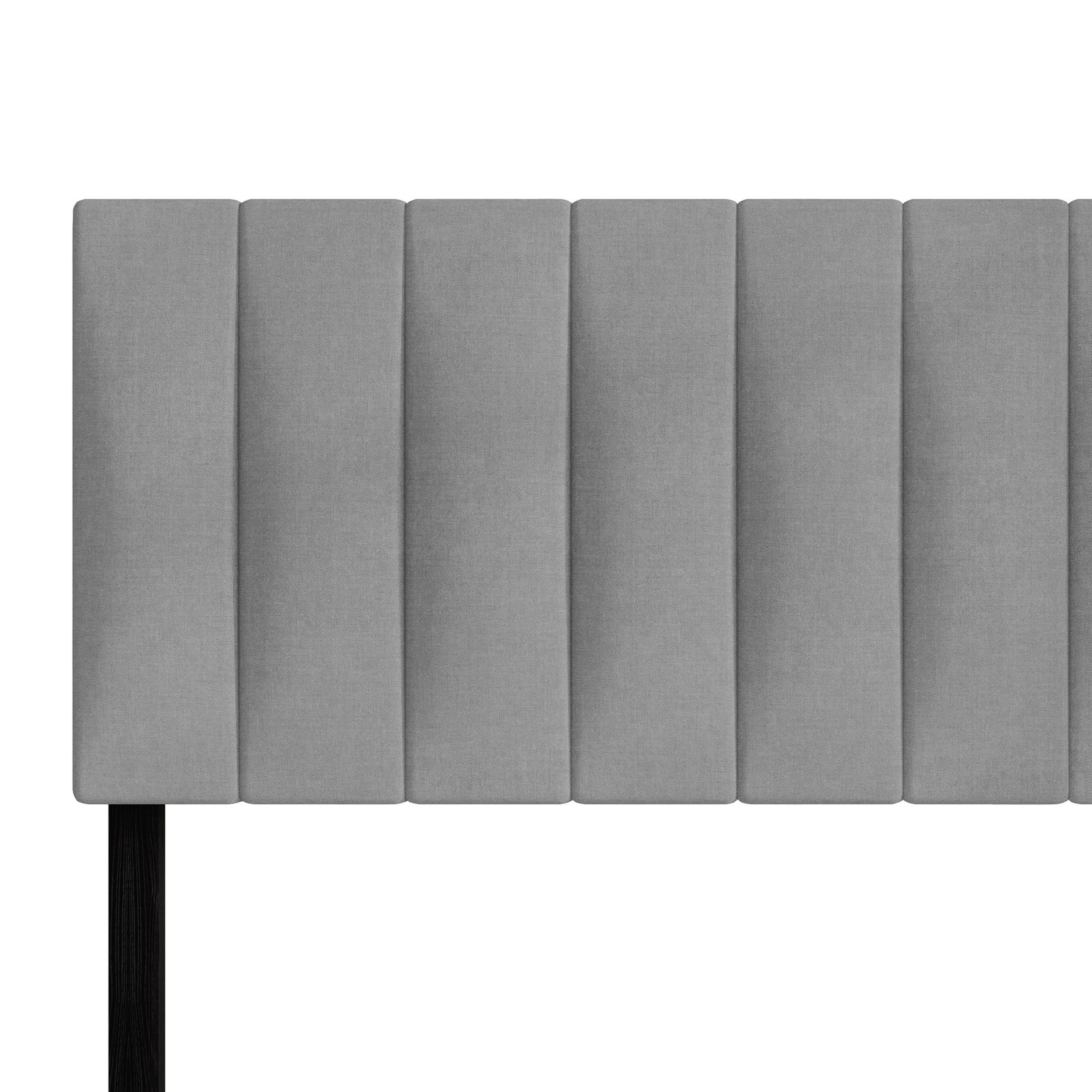 Home Design Dennis Queen Upholstered Headboard with Vertical Channel Design, Adjustable Height, Gray