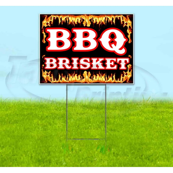 Bbq Brisket (18" x 24") Yard Sign, Includes Metal Step Stake