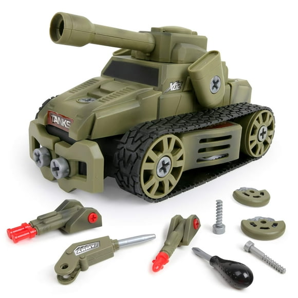 BeeBeeRun Take Apart Toy, 10-in-1 Military Vehicle Toy, DIY STEM Building Construction Toy for Kids - QL5101C