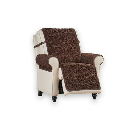 Plush Faux Fur Reversible Furniture Protector Cover Microfiber Plush Faux Fur Reversible Furniture Protector Cover Microfiber Fabric Reverse Side Recliner Chocolate