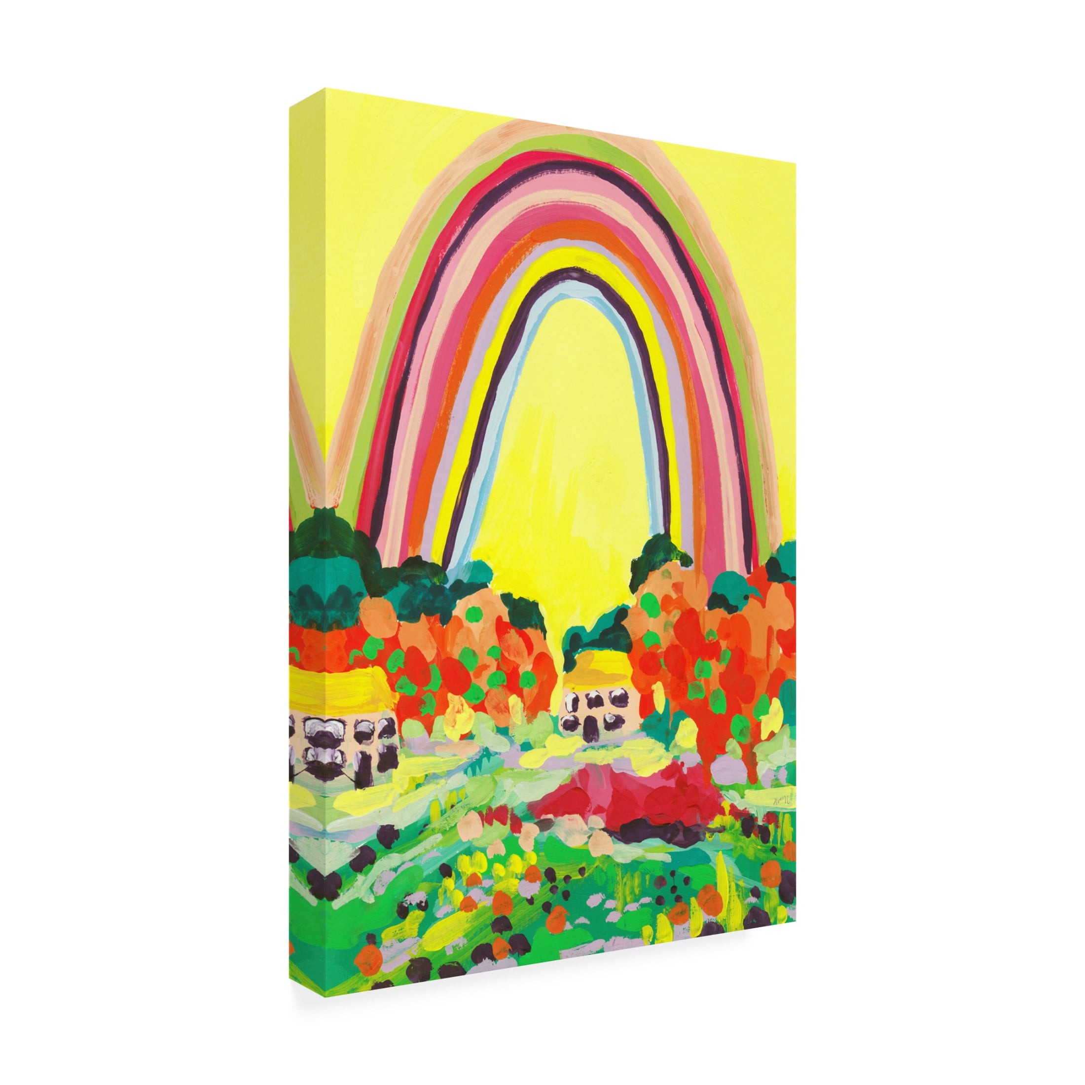 Trademark Fine Art Ania Zwara Countryside Rainbow Yellow Canvas Wall Art