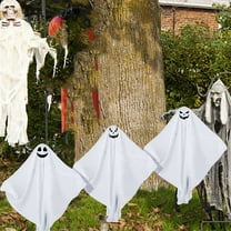 3PCS Halloween Yard Stakes Light-Up Ghost Set 20in Halloween Outdoor Decoration, Ghost with LED Lights Ghost for Party Yard Decor Prop