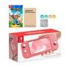 Nintendo Switch Lite Coral with Mario Rabbids Kingdom Battle and Mytrix Accessories NS Game Disc Bundle Best Holiday Gift