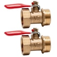 thumbnail image 2 of TEAMWILL Ball Valve, Gold Tone, Red, Metal, Brass, Plastic, 20 mm, 2 Pieces, 2 of 4
