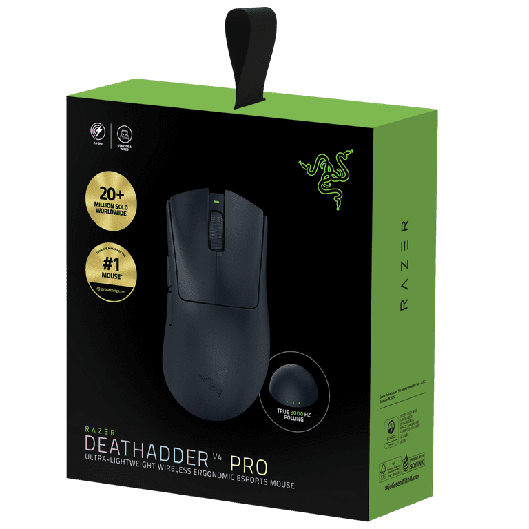 マウス・トラックボール razer deathadder v4 pro black Razer DeathAdder V4 Pro Ultra-lightweight Wireless Ergonomic