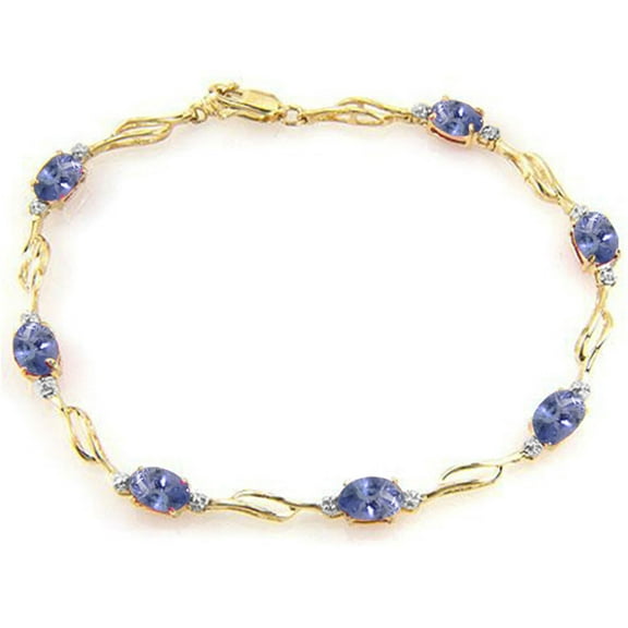 Galaxy Gold 14k Solid Gold Tennis Bracelet withTanzanite & Diamonds