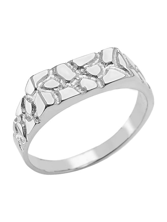 Pinky Men's Nugget Ring in Sterling Silver (6)