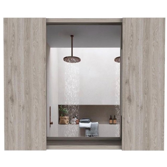 Gabinete para Medicamentos Tuhome Artemisa con Espejo y Madera Gris