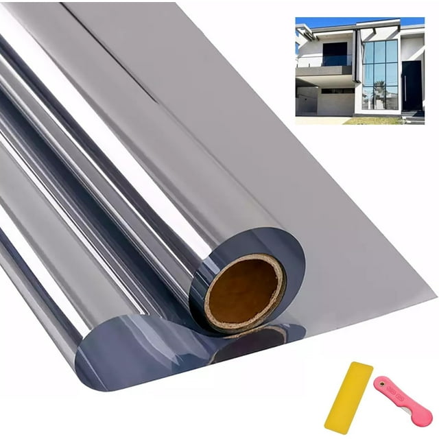 Pelicula Privacidad Ventanas, Vinil para Ventana Película de Vidrio, Película Decorativa de Vidrio, Espejo Unidireccional Lámina Privacidad Anti Calor y UV para Hogar Oficina