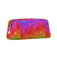 thumbnail image 2 of Uemuo Colorful Glitter Printed Leather Pencil Case, Pencil Pouch, Portable Pencil Bag, Pen Case for& Office, 2 of 7