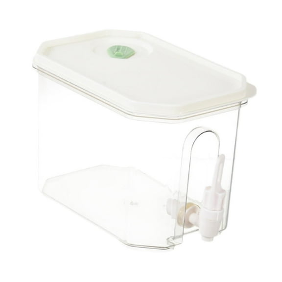 Basiess Beverage Dispenser | Refrigerator Water Jug Home Appliance - 3L Capacity with Tap for Iced Beverages, Juices & Gatherings | Bpa-Free Plastic, Chilled Hydration White