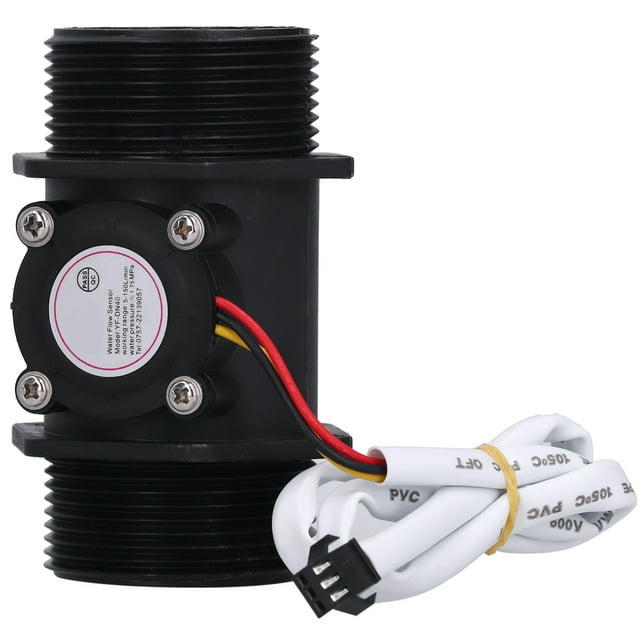 Uadme Sensor de Flujo de Agua para medidor de Flujo de turbina de Sala de Piscinas 47 mm YF‑DN40 DC 3.5‑24V, Alta sensibilidad y Resistente al Agua