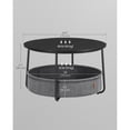 thumbnail image 2 of VASAGLE Coffee Table with Storage, Round Center Table for Living Room with Fabric Basket, Modern Style, Metal Frame, Ink Black and Slate Gray, 2 of 7