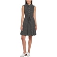 thumbnail image 1 of Tommy Hilfiger Vestido camisero con volantes para mujer, negro, 14, 1 of 1
