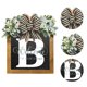 thumbnail image 2 of Placa decorativa para puerta con 26 letras, adornos de madera para jardín, señal de bienvenida para puerta (B) Ehuebsd Libre de BPA, 2 of 7