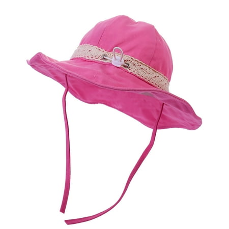

YWDJ Toddler Kid Summer Sun Hat Solid Color Outdoor Kids UV-proof Fisherman Hat Hot Pink 52