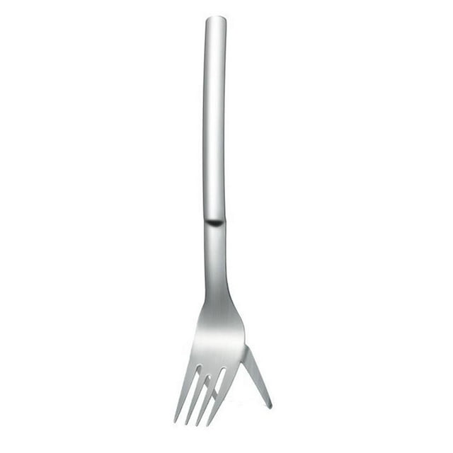 Monstrate Tenedor de sandía, cuchara de cocina de acero inoxidable, portátil, hogar, Picnic, barbacoa, cubiertos, rebanador de frutas, pastel, Mostrada
