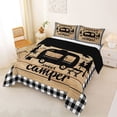 thumbnail image 2 of Catabedysis Plaid Camping Full Size Comforter Sets,Sweet Camper Print Bedding Comforter Set For Boys,Multicolor,Black Reversible,3pcs,1 Comforter and 2 Pillowcases, 2 of 7