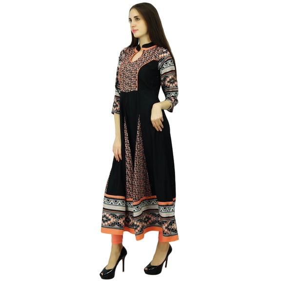 Phagun Geometric Pattern Kurta Rayon Anarkali Ethnic Kurti Designer Dress