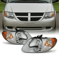 AKKON - For Chrysler Town & Country OE Replacement Chrome Bezel Headlights Driver/Passenger Head Lamps Pair New