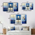 thumbnail image 4 of Designart "Full Moon Awareness in Futuristic Minimalism IV" Modern Geometric Framed Wall Art Set Of 3 - Blue Abstract Frame Gallery Wall Set For Home Decor, 4 of 7