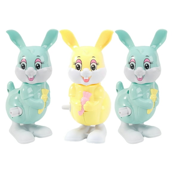 3 piezas de conejo de juguete de plástico con cuerda, juguetes de relojería para niños, divertidos juguetes de fiesta