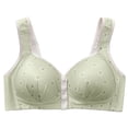 thumbnail image 5 of Ohufall Women's Front Button Closure Bras Plus Size Wire-Free Gathering Push Up Bralettes Sexy Solid Soft Full Coverage Support Bra, 5 of 8