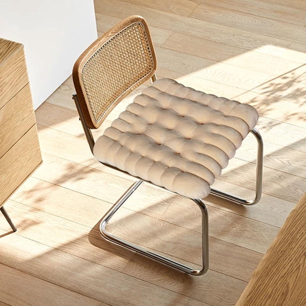 Cojín con forma de galleta, cojín de meditación, suave y cómodo, cojín de suelo sencillo, cojín para silla, para sala de estar, sofá, balcón, decoraci Cuadrado amarillo