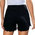 thumbnail image 4 of Lixiuxyad Womens Jean Shorts Mid-High Rise Casual Stretchy Ripped Distressed Cut-Off Summer Denim Shorts Sizes S-2XL,Black, 4 of 7