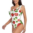 thumbnail image 2 of Wukai Strawberry Chic One Shoulder Swimwear with Ruffle Design and Tummy Control Skirt: Fashionable, Supportive, Comfortable for Beach-Large, 2 of 7