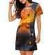 thumbnail image 2 of Balery Glowing Mushroom In Forest Camisón de manga corta con cuello redondo para mujer, cómodo y elegante., 2 of 6