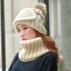thumbnail image 2 of Gorro De Punto De Invierno Conjunto De Bufanda Con Cubierta De Cara Forro Polar Gorros De Esquí Con Pompón Para Mujeres Y Niñas 3 En 1 Scienceny AP007998-02, 2 of 6