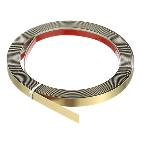 Moldura Autoadhesiva Uxcell, 26.2 ft x 0.4 in Moldura de Acero Inoxidable Autoadhesiva para Paredes [Amarillo Cepillado]