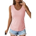 thumbnail image 1 of Camiseta sin mangas Dokotoo para mujer con cuello en V y sujetador incorporado, rosa, talla M, 1 of 6