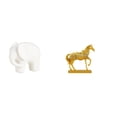 thumbnail image 1 of Colección de figuras de animales de cerámica: y caballo, con almohadillas antideslizantes para decorar estanterías, y oficinas en casa., 1 of 8