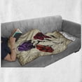 thumbnail image 6 of Floral Soft Flannel Fleece Throw Blanket, Sketchy Flower Petals with Grunge Effects Blooms Florets Illustration, Cozy Plush for Indoor and Outdoor Use, 50" x 60", Maroon Purple Tan, by Ambesonne, 6 of 6