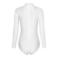 thumbnail image 4 of Doomiva Turtleneck Leotard Long Sleeves Ballet Gymnastic Dance Workout Fitness Bodysuit for Women White XXL, 4 of 7