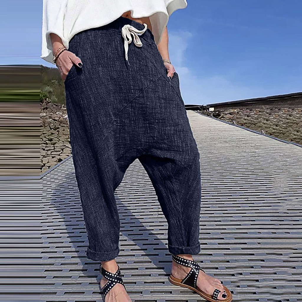 plus size linen trousers