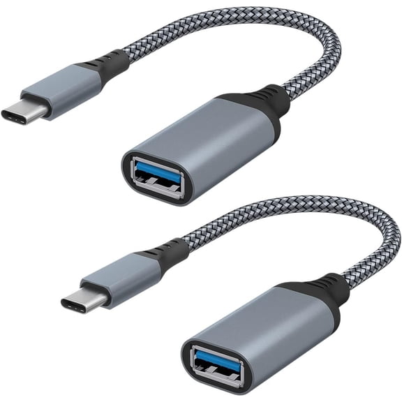 KOMI USB C to USB Adapter, 2 Pack USB C Male to USB 3.0 Female Adapter, Thunderbolt 3 to USB Female Adapter OTG Compatible with MacBook, iPad Pro, Galaxy, Type C Devices, Space Grey