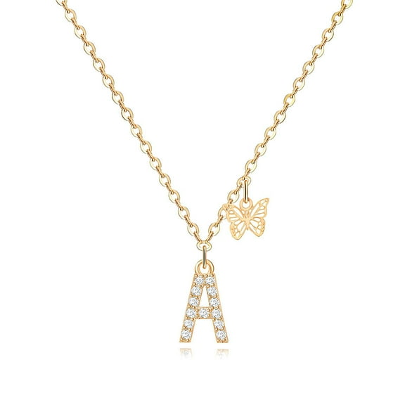DESIGNICE Initial Necklaces for Women,Stainless Steel Chain Gold Necklace for Women,Durable and Anti-Oxidation Letter Necklace for Women,Gold,StyleA