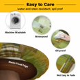 thumbnail image 3 of Elastic Fitted Round Tablecloth, Abstract Yellow Waterproof Stretch Table Cover for 55"-60" Tables, Painting Buildings Geometric Modern Art Washable Outdoor Tablecloths for Patio, Picnic, Camping, 3 of 9