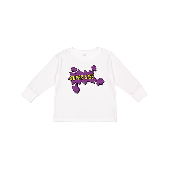 Inktastic Super Sis Girls Long Sleeve Toddler T-Shirt