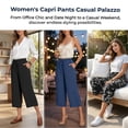 thumbnail image 3 of Olaglory Capri Pants for Women Drawstring Casual Palazzo Trousers with Pockets Loose High Waisted Wide Leg Lounge Lightweight Flowy Pants for women Summer, 3 of 8